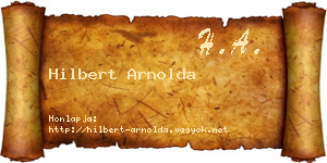 Hilbert Arnolda névjegykártya